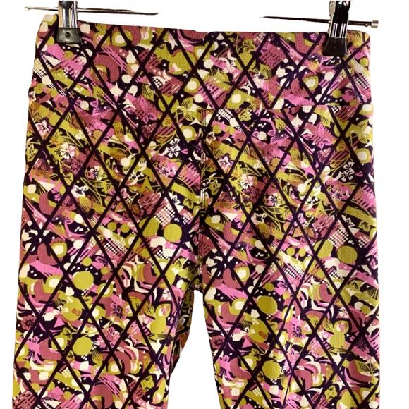 Butter Soft OS Leggings Floral Geometric Print Bright Bold Stretchy Maximalist - Picture 3 of 4